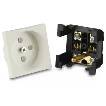 JAVEL wandcontactdoos met randaarde 1 module inbouw wit 16A 250V