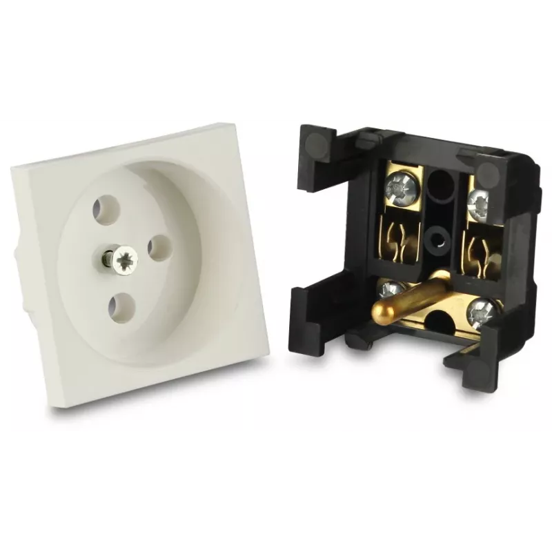 JAVEL wandcontactdoos met randaarde 1 module inbouw wit 16A 250V