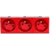 JAVEL driedubbele wandcontactdoos Schuko met kinderveiligheid, 3 modules, wit, inbouw
