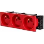 JAVEL driedubbele wandcontactdoos Schuko met kinderveiligheid, 3 modules, wit, inbouw