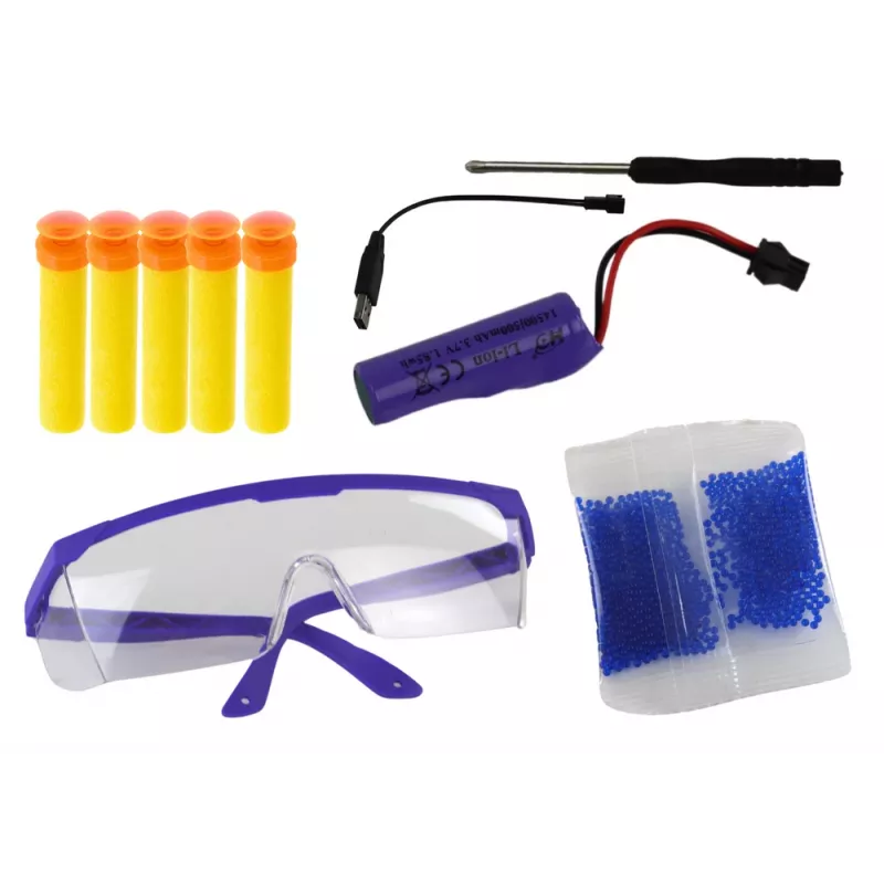 LEAN TOYS elektrisch waterpistool met pijlen en veiligheidsbril, zwart