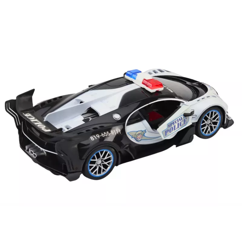 LEAN TOYS op afstandsbediening RC-politieauto schaal 1:12, wit