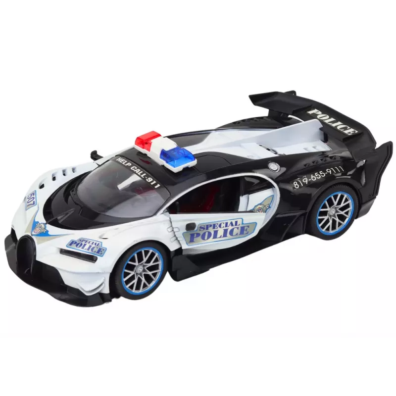 LEAN TOYS op afstandsbediening RC-politieauto schaal 1:12, wit