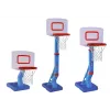 LEAN TOYS basketbalmand met verstelbare bal en pomp 138cm blauw