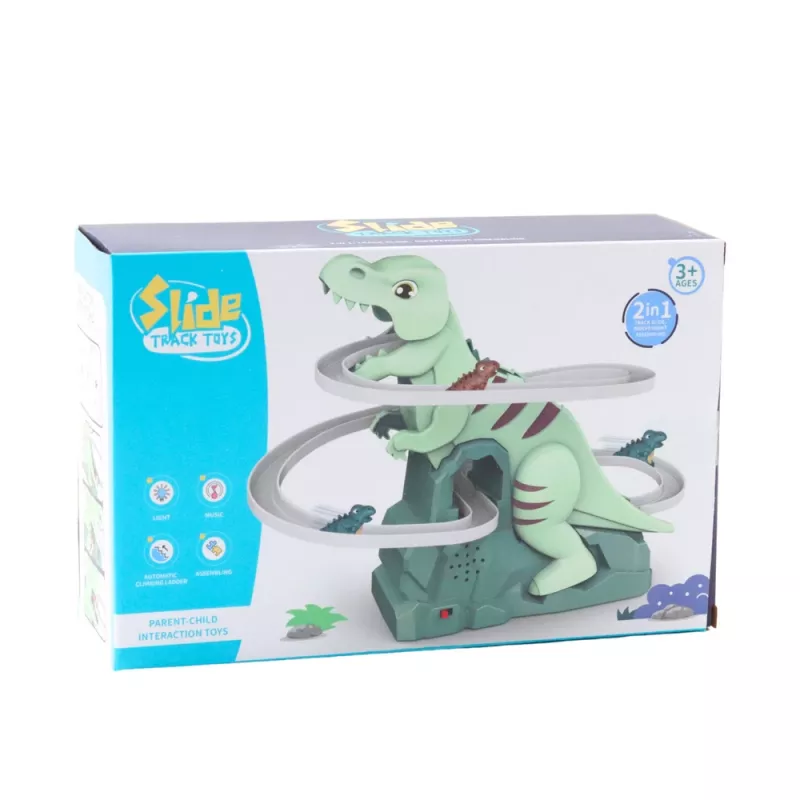 LEAN TOYS Track Slide dinosaurus klimmen licht geluiden