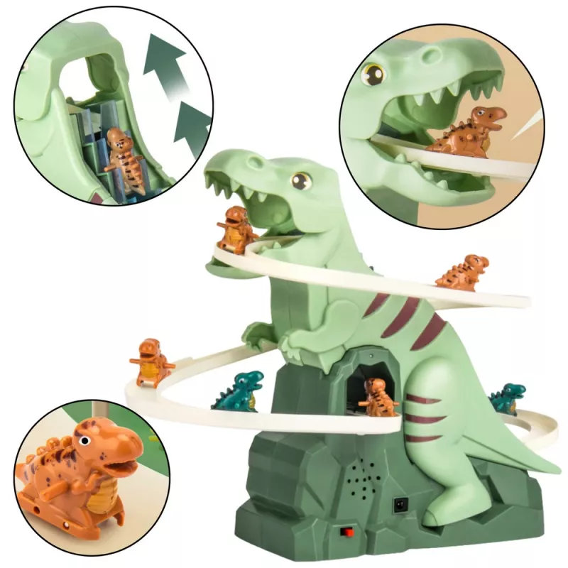 LEAN TOYS Track Slide dinosaurus klimmen licht geluiden