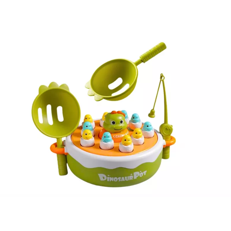 LEAN TOYS spel dinosaurus hengels accessoire hout groen