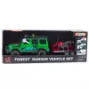 LEAN TOYS offroad voertuigset met takelwagen en motor, licht en geluid, groen