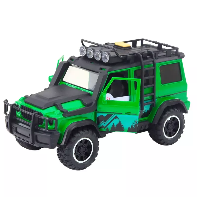 LEAN TOYS offroad voertuigset met takelwagen en motor, licht en geluid, groen
