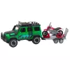 LEAN TOYS offroad voertuigset met takelwagen en motor, licht en geluid, groen