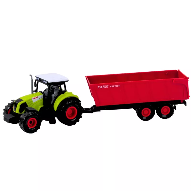 LEAN TOYS set truck tractor met aanhanger lichten en geluiden rood