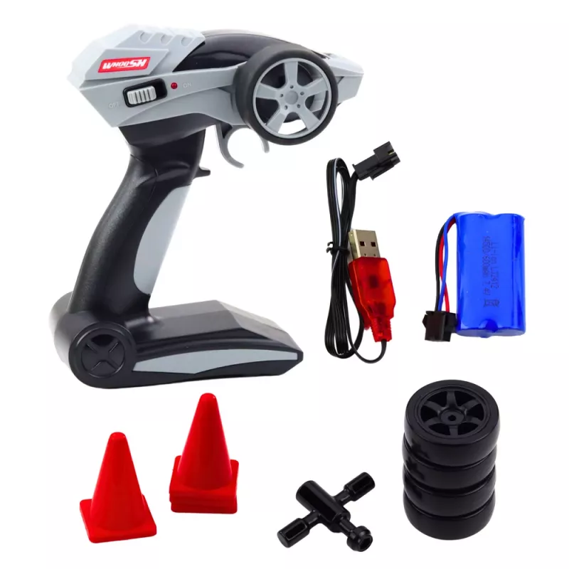 LEAN TOYS drift Car RC zwart groen 30km/h 1:16
