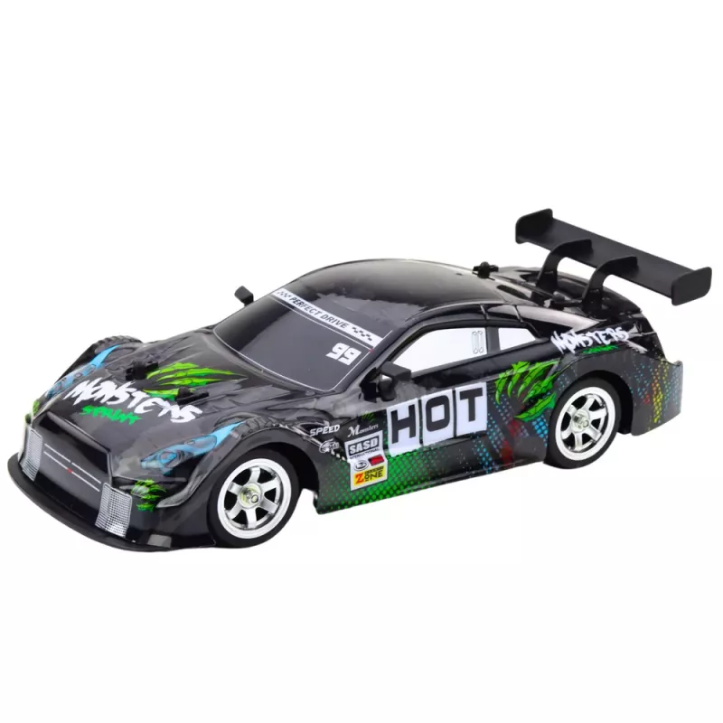 LEAN TOYS drift Car RC zwart groen 30km/h 1:16