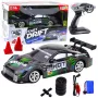 LEAN TOYS drift Car RC zwart groen 30km/h 1:16