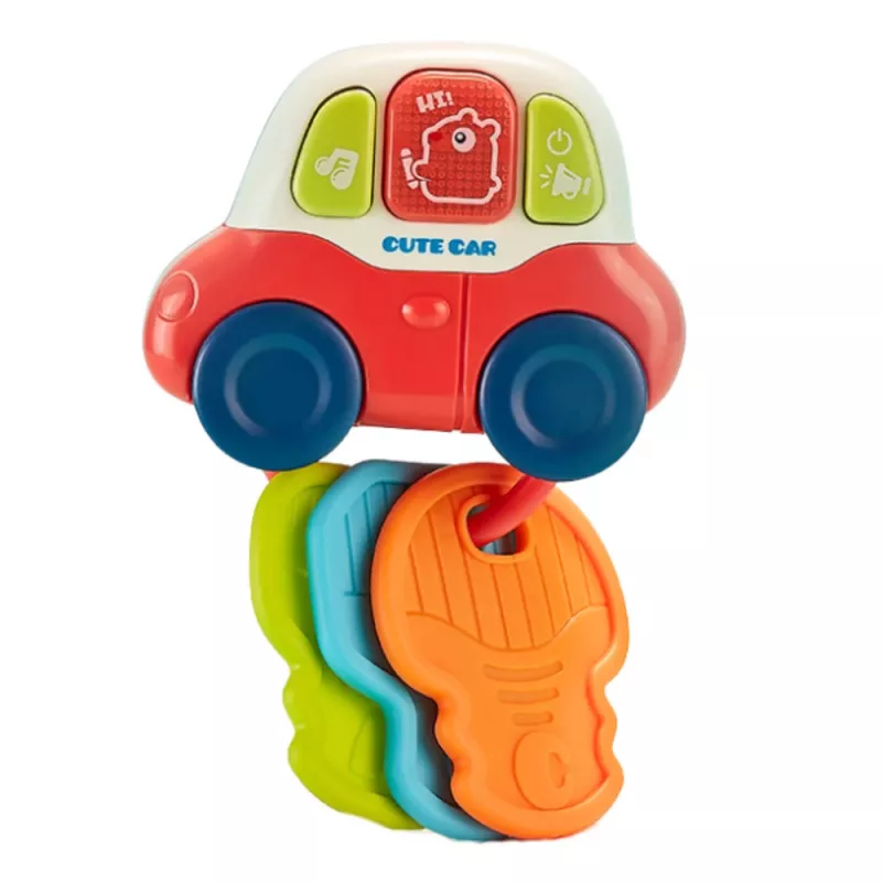 LEAN TOYS Interactieve speelgoedauto met bijtringen, sleutels, lichten, geluiden