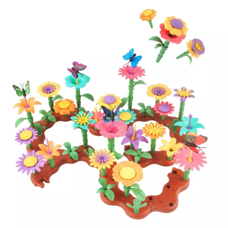 LEAN TOYS Creatieve tuinbloemen constructieblokken set 198 stuks