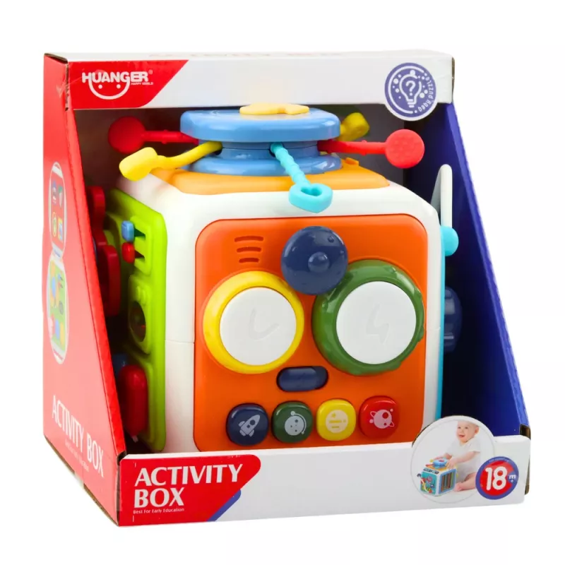 LEAN TOYS Interactieve kubus-sorteerder, educatief, sensorisch, geluiden, kleurrijk