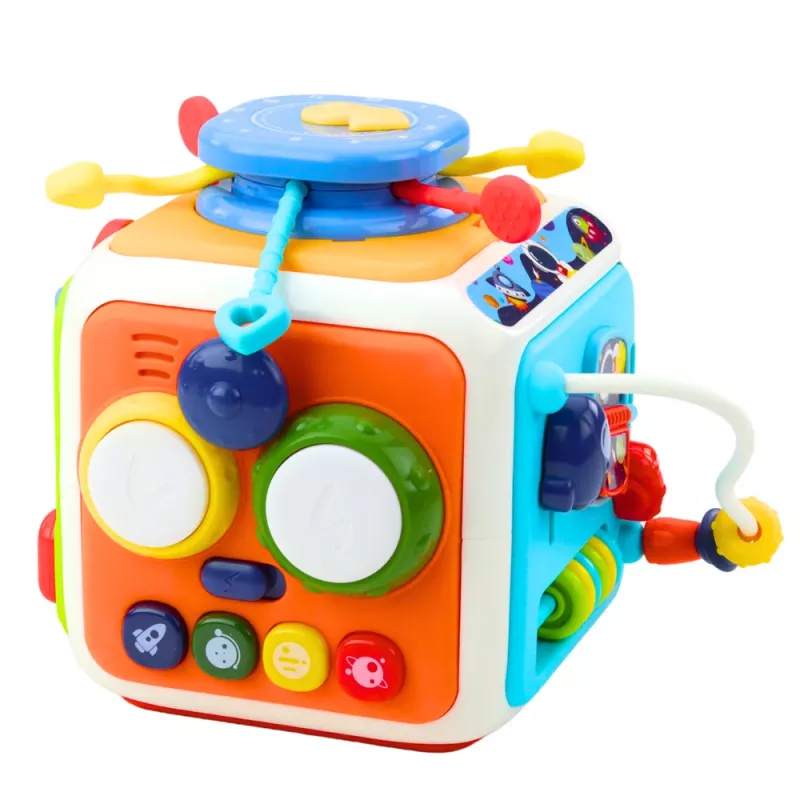 LEAN TOYS Interactieve kubus-sorteerder, educatief, sensorisch, geluiden, kleurrijk