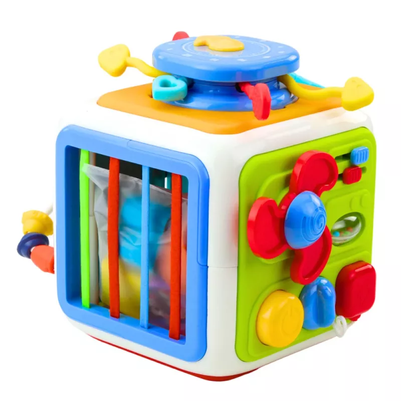 LEAN TOYS Interactieve kubus-sorteerder, educatief, sensorisch, geluiden, kleurrijk