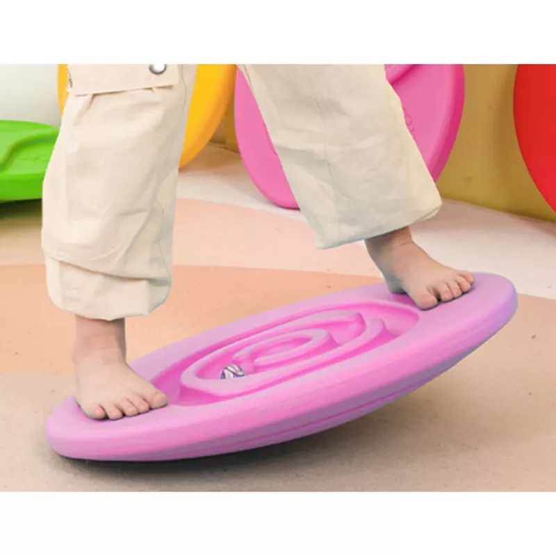 LEAN TOYS Sensorisch balanceerbord voor kinderen met rubberballen 5 stuks roze