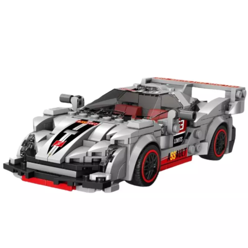 LEAN TOYS Bouwstenen sportwagen robot 2in1 grijs 363 delen