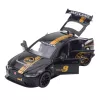 LEAN TOYS Sportwagen metaal pull-back aandrijving lichten geluiden zwart 1:32