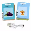 LEAN TOYS Engels woordleerkaarten leesapparaat educatief speelgoed blauw