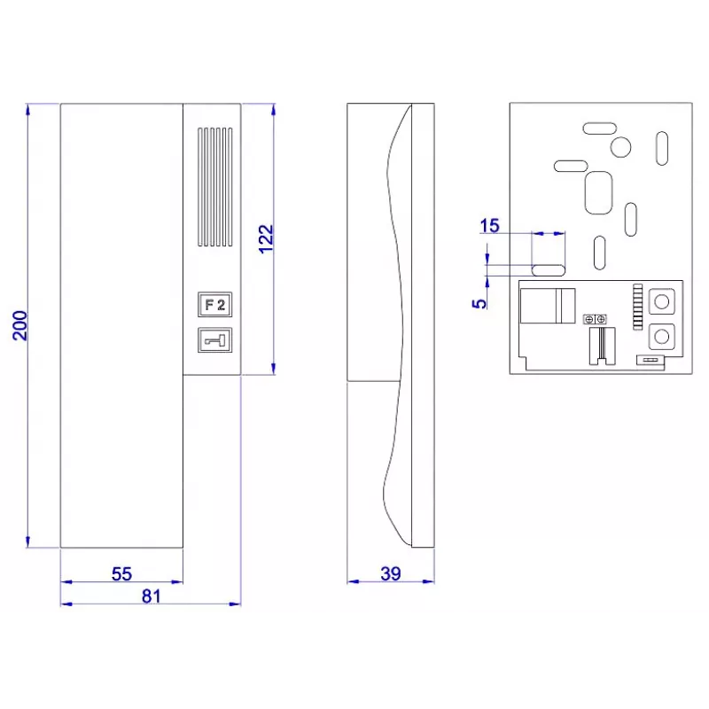 ACO INS-UP UNIFON - 2-toets audio-intercomhoorn met magnetische hoornbevestiging, wit