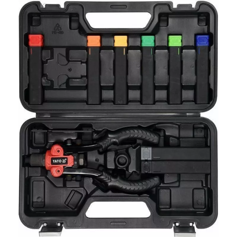 Yato YT-36091 handmatige handniettang-set met 4 mondstukken en nieten