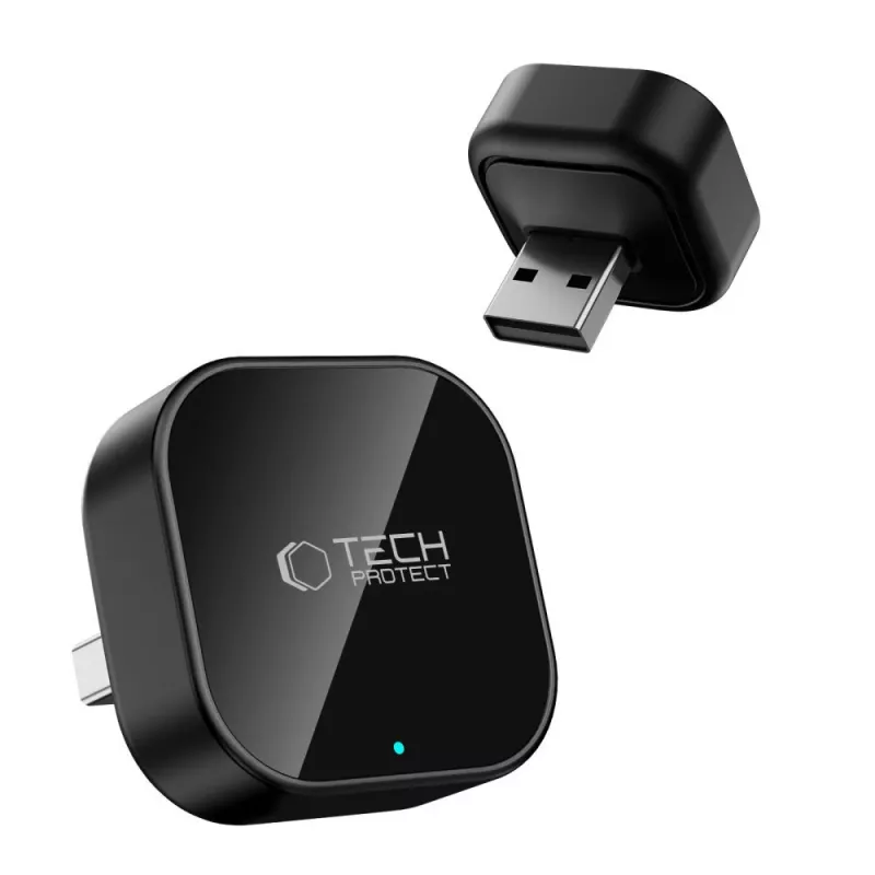 TECH-PROTECT ULTRABOOST CA01 Apple CarPlay / Android Auto adapter USB Bluetooth 5.4 mat zwart