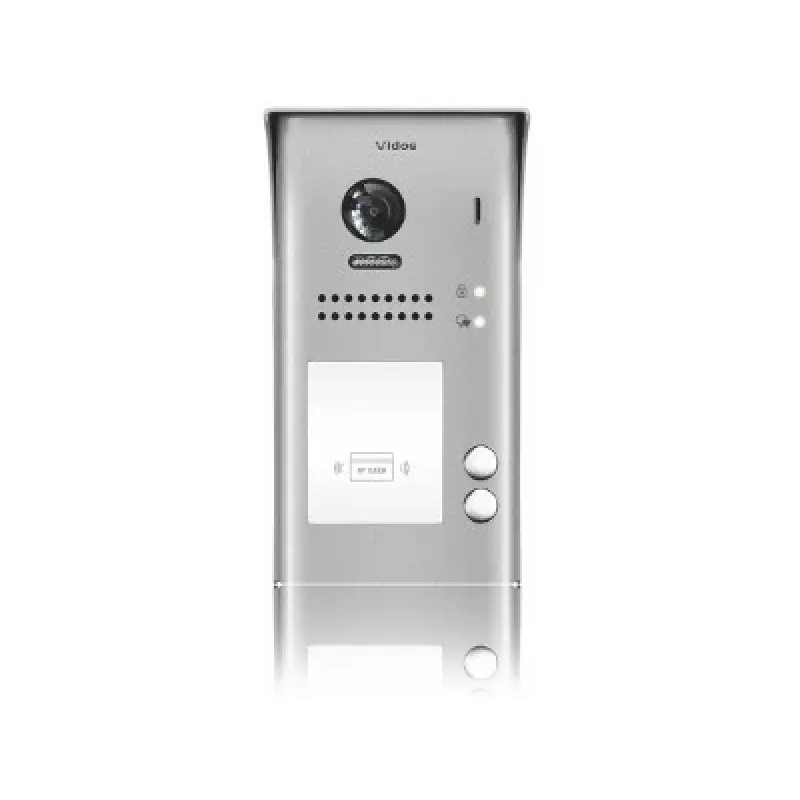 VIDOS DUO S1102A 2-familie videodeurstation, roestvrij staal, Full HD, 2-draads, zwart