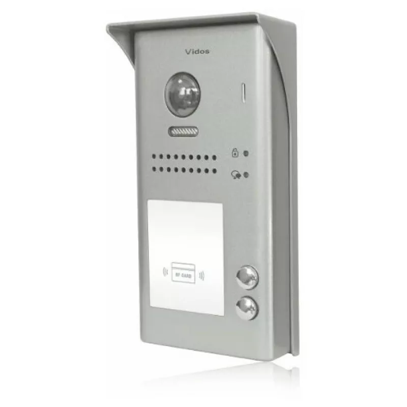 VIDOS DUO S1102A 2-familie videodeurstation, roestvrij staal, Full HD, 2-draads, zwart