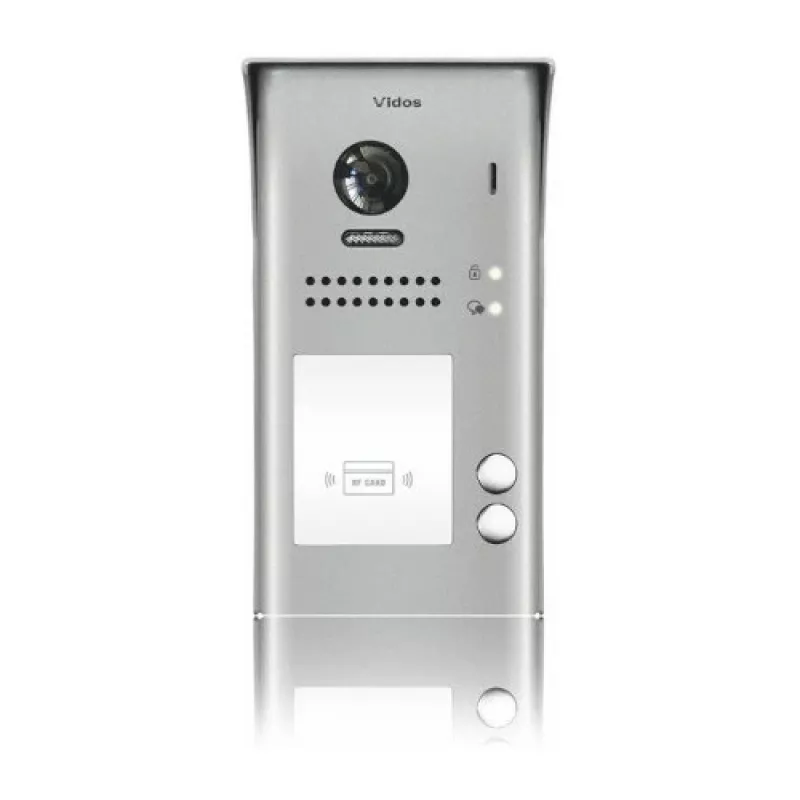 VIDOS DUO S1102A 2-familie videodeurstation, roestvrij staal, Full HD, 2-draads, zwart
