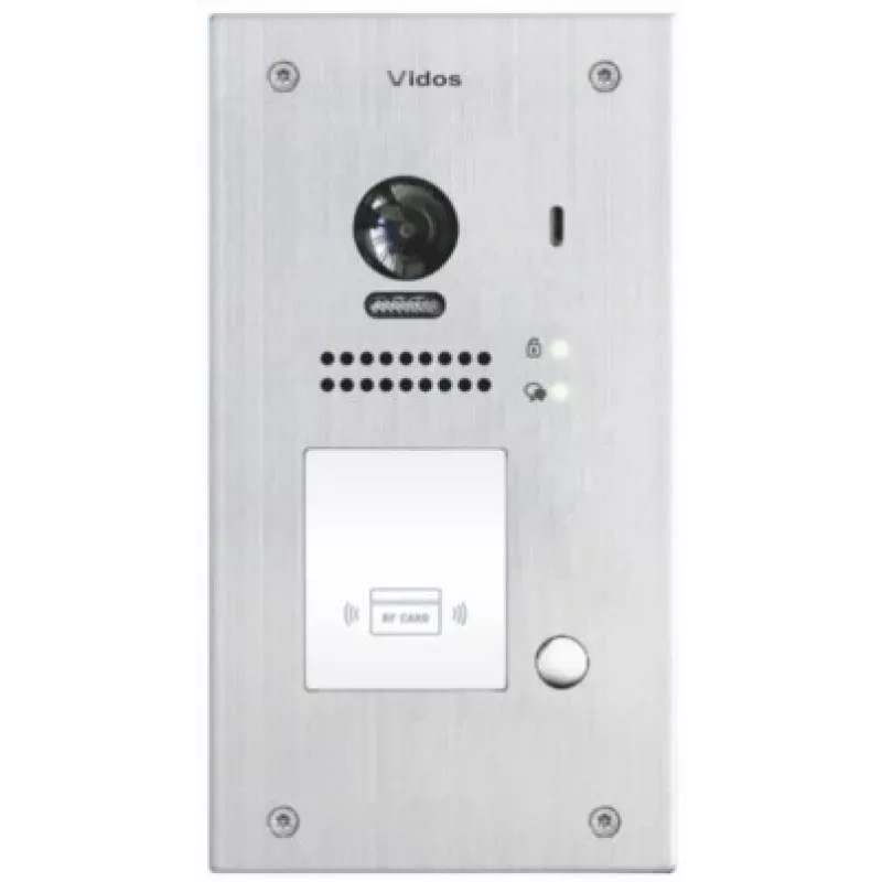 VIDOS DUO S1201A 2-draads videodeurstation met RFID, Full HD 1080p, zilver/donkergrijs
