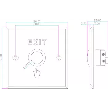 VIDOS OP06 exit-drukknop