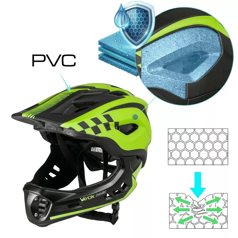 Vayox VA0421GM endurohelm groen maat M