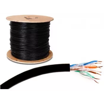 GETFORT Premium Cat.5e U/UTP UV gelgevulde buitenkabel 500m zwart