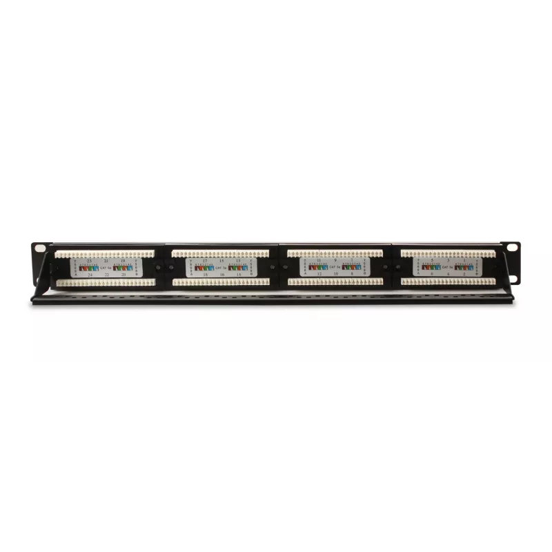 GETFORT PGF-5EUTP24-B4 Cat.5e UTP 24-poorts patchpanel 1U 19 inch rackmount zwart