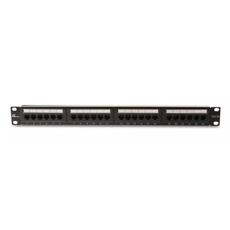 GETFORT PGF-5EUTP24-B4 Cat.5e UTP 24-poorts patchpanel 1U 19 inch rackmount zwart