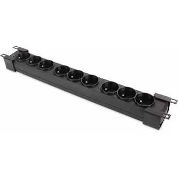 Getfort GF-9R30/FR 9-voudige 1U rackmontage stekkerdoos met Franse stopcontacten, 3m kabel, 16A, zwart