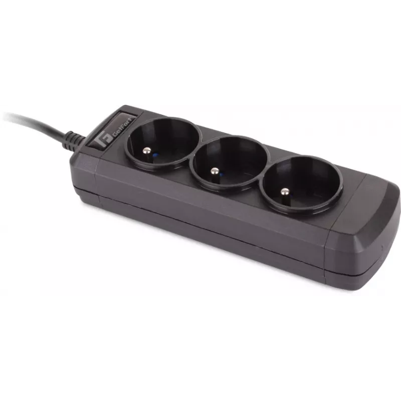 GETFORT USV C14 stekkerdoos 3x Frans type E stopcontacten 1,5m zwart