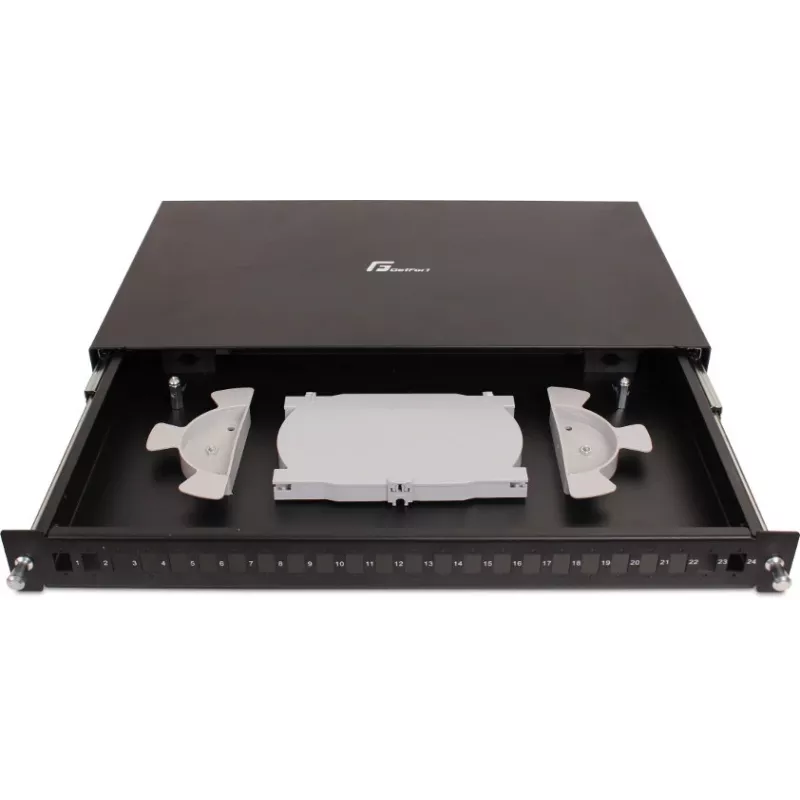 GETFORT GF-FO02-SX 24-poorts SC simplex glasvezel patchpanel 1U 19 inch rackmontage met uitschuifrails