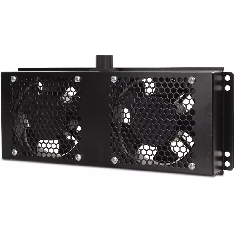 Getfort GF-FAN2 1U 19 inch rack-ventilatiepaneel met 2 ventilatoren, zwart