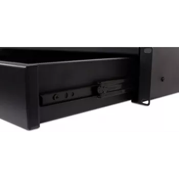 GETFORT GF-2U-drawer 2U racklade - 19 inch staal, zwart, afsluitbaar, 25 kg draagvermogen