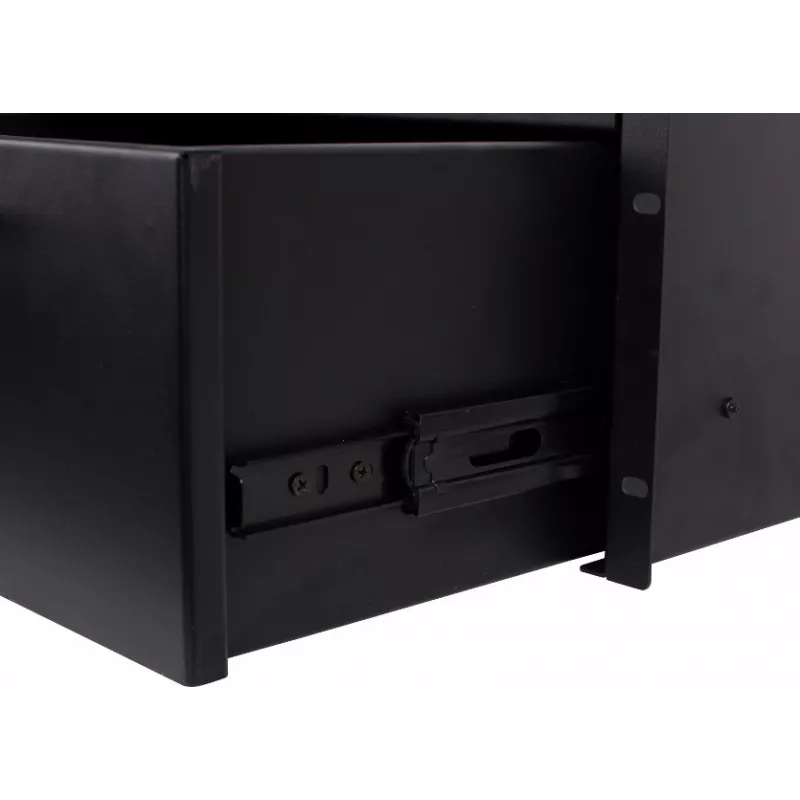 Getfort GF-4U-drawer 4U racklade - 19 inch uitschuifbare lade met slot, zwart
