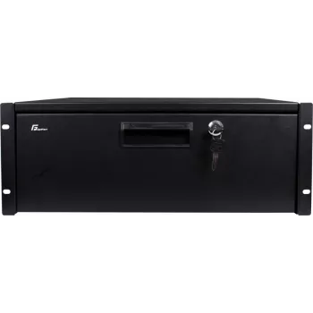Getfort GF-4U-drawer 4U racklade - 19 inch uitschuifbare lade met slot, zwart