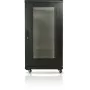 GETFORT 19 inch 22U staande serverrackkast 600x600mm geperforeerde stalen deuren zwart