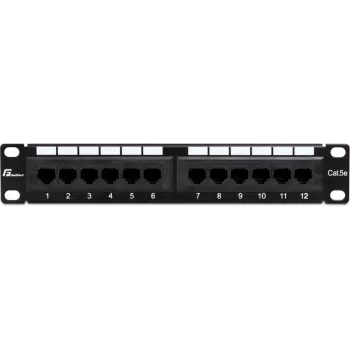 Getfort PGF-5EUTP12-B4 12-poorts Cat5e UTP patchpanel 10 inch 1U zwart