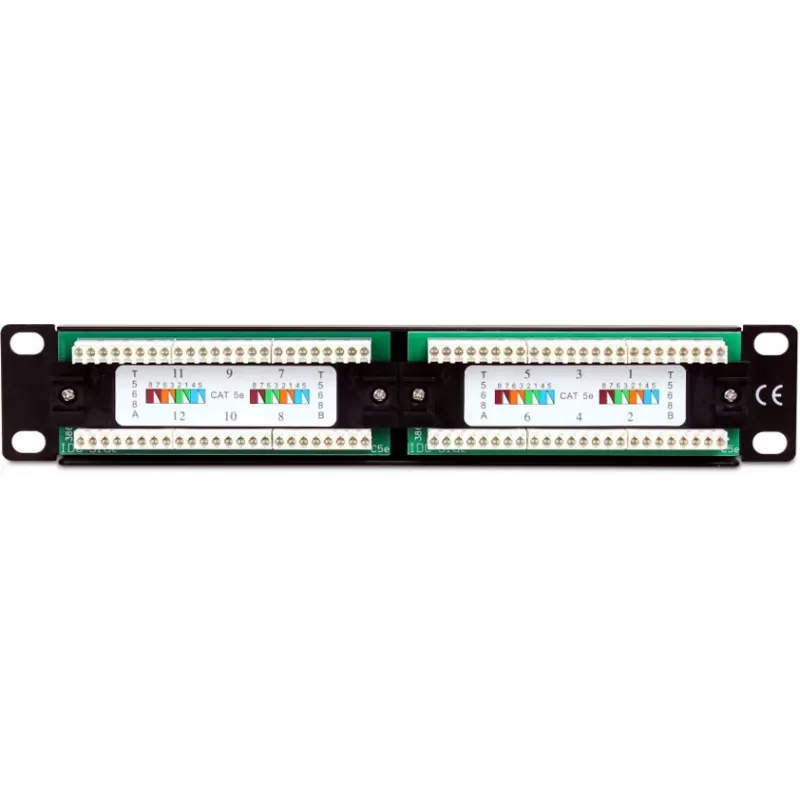 Getfort PGF-5EUTP12-B4 12-poorts Cat5e UTP patchpanel 10 inch 1U zwart