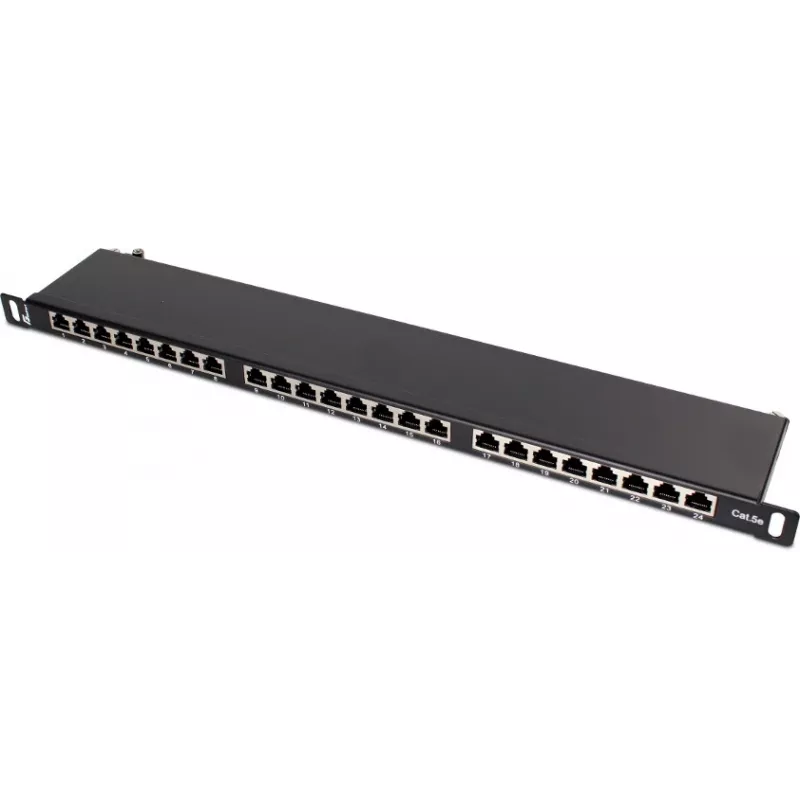Patchpanel FTP Cat.5e 24 poorts 0.5U zwart GETFORT PGF-5EFTP24-B8